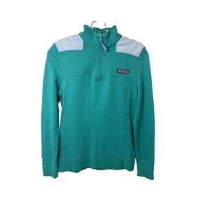 Vineyard‎ Vines Turquoise / White Pullover Sweatshirt 1/4 Zip Size XS